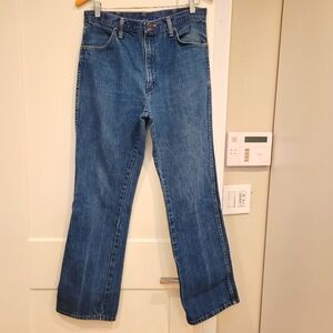 Vintage Rustler Men's Yellow Tag Jeans Med-Dark Denim Wash Cotton Size 34/32